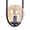 Lampa wisząca czarna VENTA z szklanym bursztynowym kloszem na E14 K-5120 Kaja Lighting