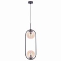Lampa wisząca na E14 z dwoma szklanym bursztynowymi kloszami K-5121 Kaja Lighting