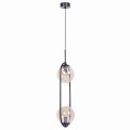 Lampa wisząca na E14 z dwoma szklanym bursztynowymi kloszami K-5121 Kaja Lighting