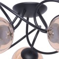 Lampa sufitowa FLORO czarna, szklane bursztynowe klosze Ø14 cm na E14 K-5127 Kaja Lighting
