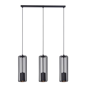 Lampa wisząca FALCON, czarne zwisy na listwie, druciane klosze na GU10 K-4931 Kaja Lighting