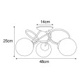 Lampa sufitowa czarna RUBI z szklanymi kulistymi kloszami Ø14cm grafit K-5116 Kaja Lighting