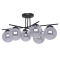 Lampa sufitowa GAMMA, szklane grafitowe klosze na E14, metalowe czarne ramiona K-5167 Kaja Lighting