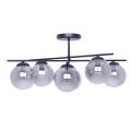 Lampa sufitowa GAMMA, szklane grafitowe klosze na E14, metalowe czarne ramiona K-5167 Kaja Lighting