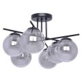 Lampa sufitowa GAMMA, szklane grafitowe klosze na E14, metalowe czarne ramiona K-5167 Kaja Lighting