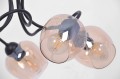 Lampa sufitowa DIUNA czarna, szklane bursztynowe klosze na gwint E27 do sypialni K-5191 Kaja Lighting
