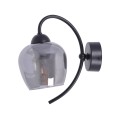 Lampa ścienna kinkiet SARA, grafitowy szklany klosz,  do salonu K-5197  Kaja Lighting