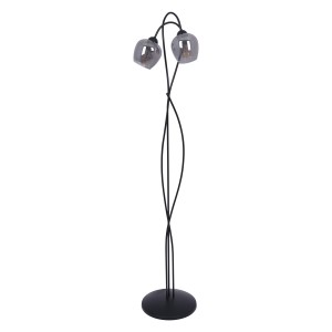 Lampa stojąca SARA czarna, 156 cm, grafitowe szklane klosze K-5198 Kaja Lighting