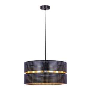 Lampa wisząca ZIMBO na E27 z abażurem w kolorze czarno-złotym K-5221 Kaja Lighting