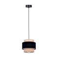 Lampa wisząca GATO na E27, czarno beżowy abażur K-5230 Kaja Lighting
