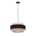 Lampa wisząca GATO, dekoracyjna, podwójny abażur w stylu boho czarno-beżowy na E27 K-5231 Kaja Lighting