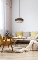 Lampa wisząca GATO, dekoracyjna, podwójny abażur w stylu boho czarno-beżowy na E27 K-5231 Kaja Lighting
