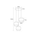 Lampa wisząca GATO do salonu, czarna podsufitka, trzy klosze czarno-beżowe, gwint E27 K-5232 Kaja Lighting