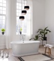 Lampa wisząca GATO do salonu, czarna podsufitka, trzy klosze czarno-beżowe, gwint E27 K-5232 Kaja Lighting