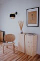 Kinkiet w stylu boho GATO, podwójny abażur E27 czarno-beżowy K-5234 Kaja Lighting