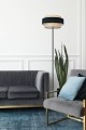 Lampa podłogowa na E27 czarna  z podwójnym abażurem GATO K-5235 Kaja Lighting