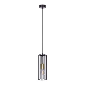 Lampa wisząca GABI, druciany klosz, czarno-złota na E27 K-4935 Kaja Lighting
