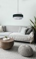 Lampa wisząca ETELA klasyczny styl podwójny klosz czarno-szary K-5171  Kaja Lighting