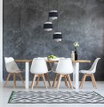 Lampa sufitowa ETELA, trzy czarno-szare klosze, gwint E27 do jadalni K-5172 Kaja Lighting