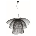 Efektowny czarny żyrandol z drucianymi kloszami do salonu z serii PLAZA KP-12 Kaja Lighting