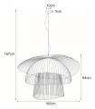 Efektowny czarny żyrandol z drucianymi kloszami do salonu z serii PLAZA KP-12 Kaja Lighting