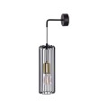 Kinkiet z ozdobnym kloszem czarno-złoty z serii GABIA K-4939 Kaja Lighting
