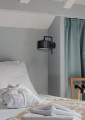 Lampa ścienna kinkiet SIMONE BLACK do holu z abażurem na E27 czarny K-4324 Kaja Lighting