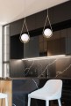 Lampa wisząca w kształcie łezki NEVE GOLD z szklanym kloszem, gwint E14 K-4775 Kaja Lighting