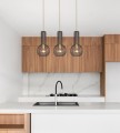 Lampa wisząca  ARVI czarna, metalowe klatkowe klosze na E27 nad wyspę kuchenną K-4521 Kaja Lighting