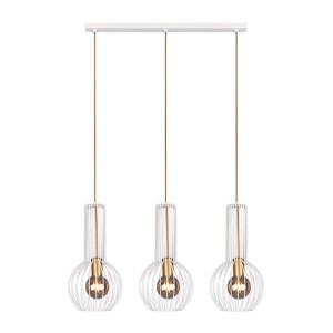 Listwa biała z wiszącymi drucianymi lampami z serii ARVI WHITE K-4526 Kaja Lighting