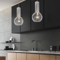 Lampa wisząca  ARVI biała, druciana gruszka na E27, biało- złota K-4525 Kaja Lighting
