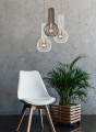 Lampa wisząca  ARVI biała, druciana gruszka na E27, biało- złota K-4525 Kaja Lighting