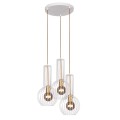 Lampa wisząca biało-złota, druciana do sypialni z serii ARVI WHITE K-4527 Kaja Lighting
