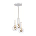 Lampa wisząca biało-złota, druciana do sypialni z serii ARVI WHITE K-4527 Kaja Lighting