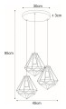 Lampa wisząca czarna MARKO z trzema wiszącymi drucianymi kloszami K-4006 Kaja Lighting