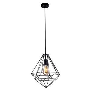 Lampa wiszącą MARKO, druciany geometryczny klosz w kolorze czarnym na E27 K-4000 Kaja Lighting