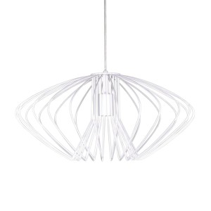 Lampa wisząca dekoracyjna do sypialni biała druciana z serii TIZI K-3407 BIAŁY Kaja Lighting