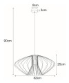 Lampa wisząca dekoracyjna do sypialni biała druciana z serii TIZI K-3407 BIAŁY Kaja Lighting