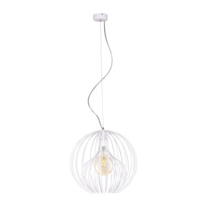 Lampa wisząca TORI biała, druciana klatka klosz na E27 K-3405 BIAŁY Kaja Lighting