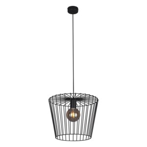 Lampa wisząca SOUL BLACK z drucianym koszykiem w kolorze czarnym do jadalni, gwint E27 K-4641 Kaja Lighting