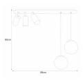 Lampa sufitowa ALBIO na rozecie reflektory na GU10 i zwisy z klasycznymi kloszami na E27 K-4138 Kaja Lighting