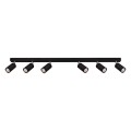 Lampa Listwa ze spotami GU10 Czarny z serii MONTI długa listwa, industrialny reflektor do salonu K-4555 Kaja Lighting