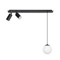 Lampa sufitowa ALBIO na rozecie reflektory na GU10 i zwis z klasycznym szklanym kloszem na E14 K-4137 Kaja Lighting