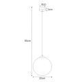 Lampa wisząca ISLA z białym szklanym kloszem o średnicy 30cm K-4912 Kaja Lighting