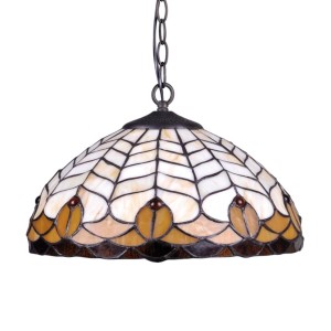 Lampa wisząca SARGAN witrażowa , gwint E27, klosz połączenie metalu i szkła K-P161551 Kaja Lighting