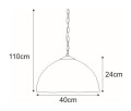Lampa wisząca SARGAN witrażowa , gwint E27, klosz połączenie metalu i szkła K-P161551 Kaja Lighting