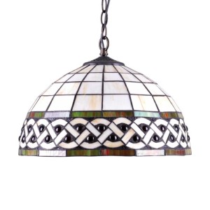 Lampa wisząca TIFANY z łańcuszkiem, wielokolorowy perłowy szklany klosz na E27 K-P162208 Kaja Lighting