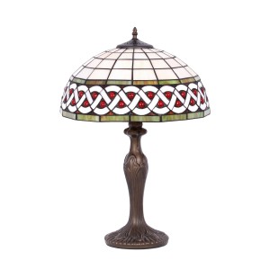 Lampka stołowa TIFANY do salonu z witrażowym kloszem na E27 K-G162208 Kaja Lighting