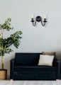Lampa Dwuramienny Kinkiet E14 Czarny z serii BARTEZ czarny kinkiet w stylu rustykalnym K-3994 Kaja Lighting