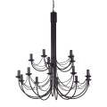 Żyrandol dwupoziomowy na E14 Czarny z serii PERSEO w kształcie świecznika K-3523 Kaja Lighting